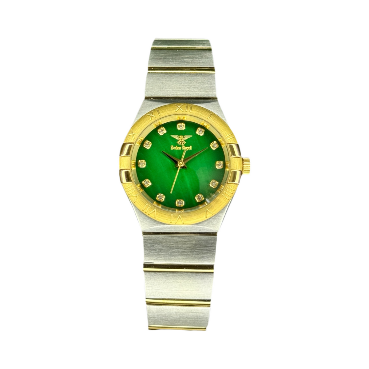 Galaxy - Silver Gold Case With Pearl Green Dial