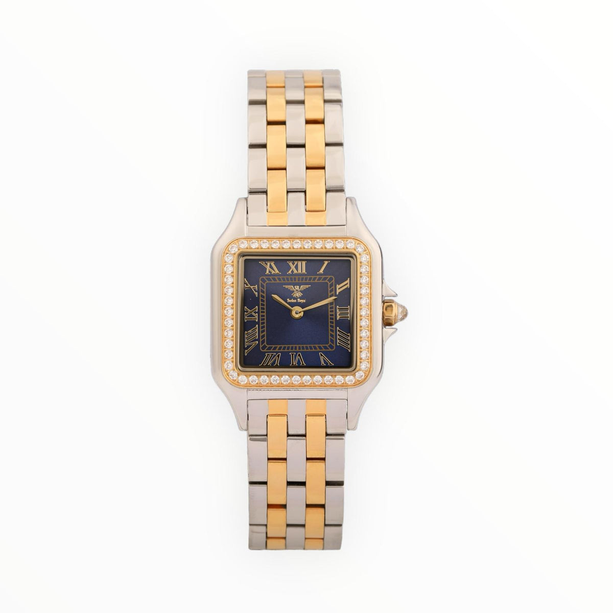 Silver Gold Case with Navy Blue Dial