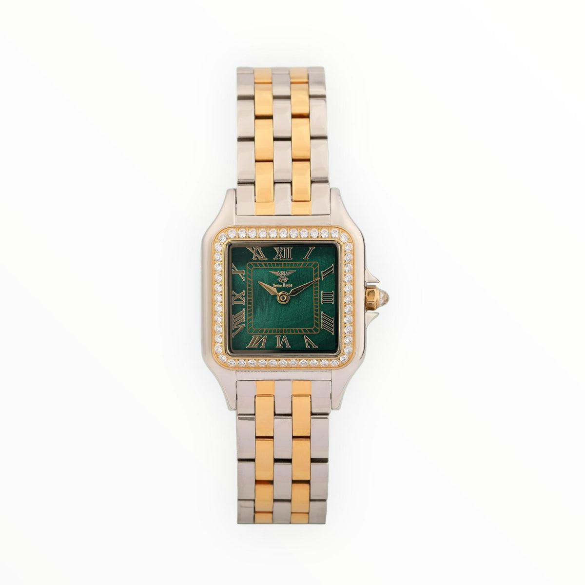 Silver Gold Case with Pearl Green Dial