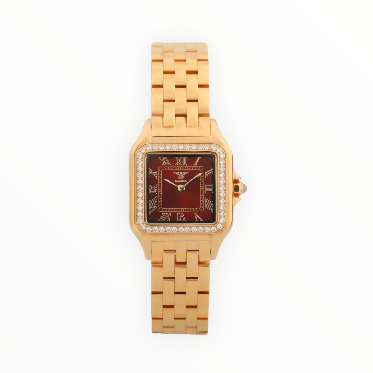 Gold Case with Burgundy Dial