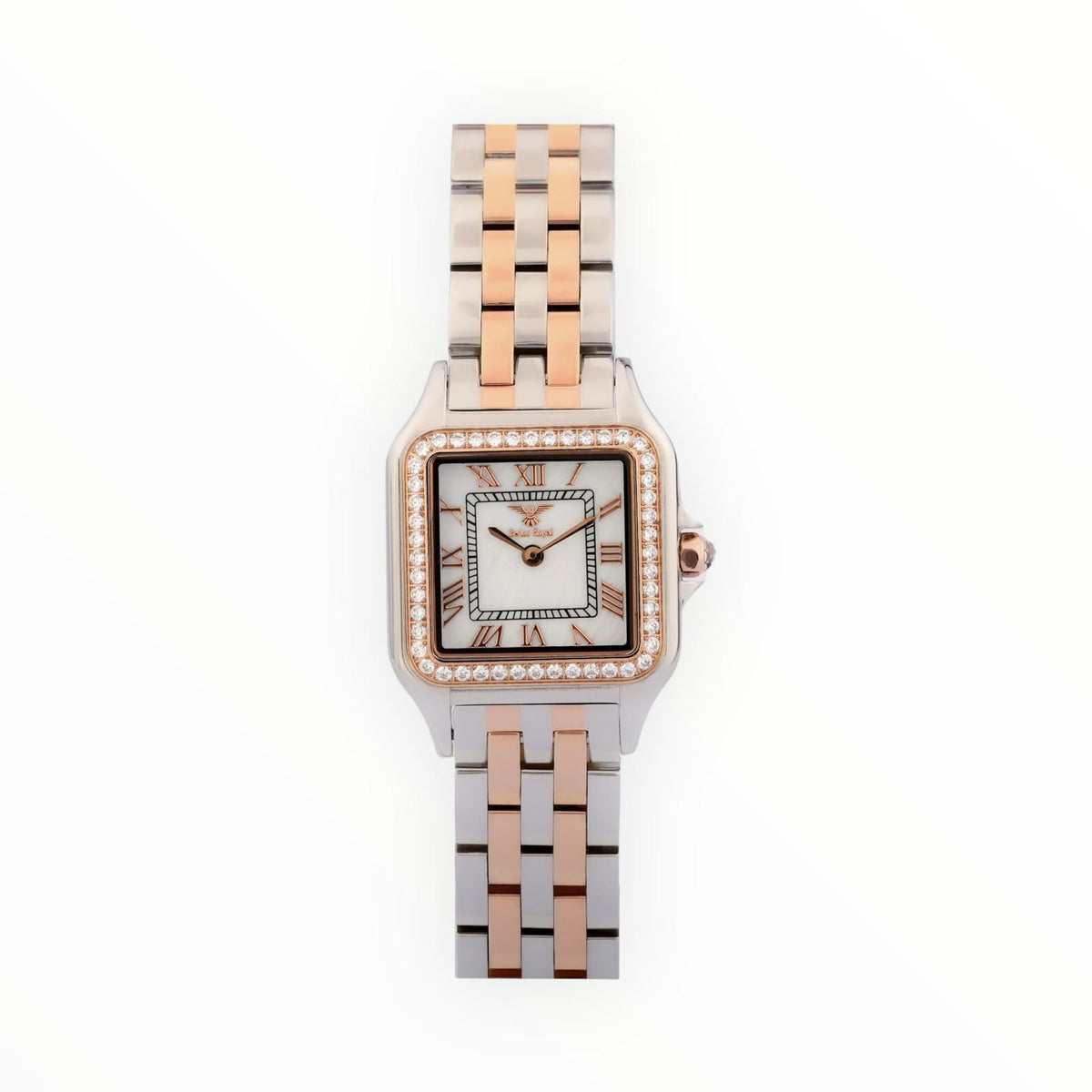 Sliver Rose Gold Case With Pearl White Dial