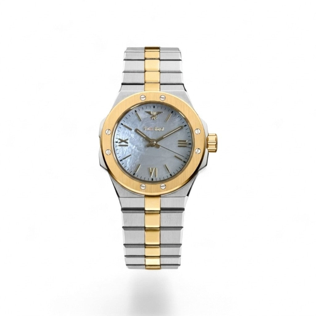 Stellar - Silver Gold with Sky Blue Dial