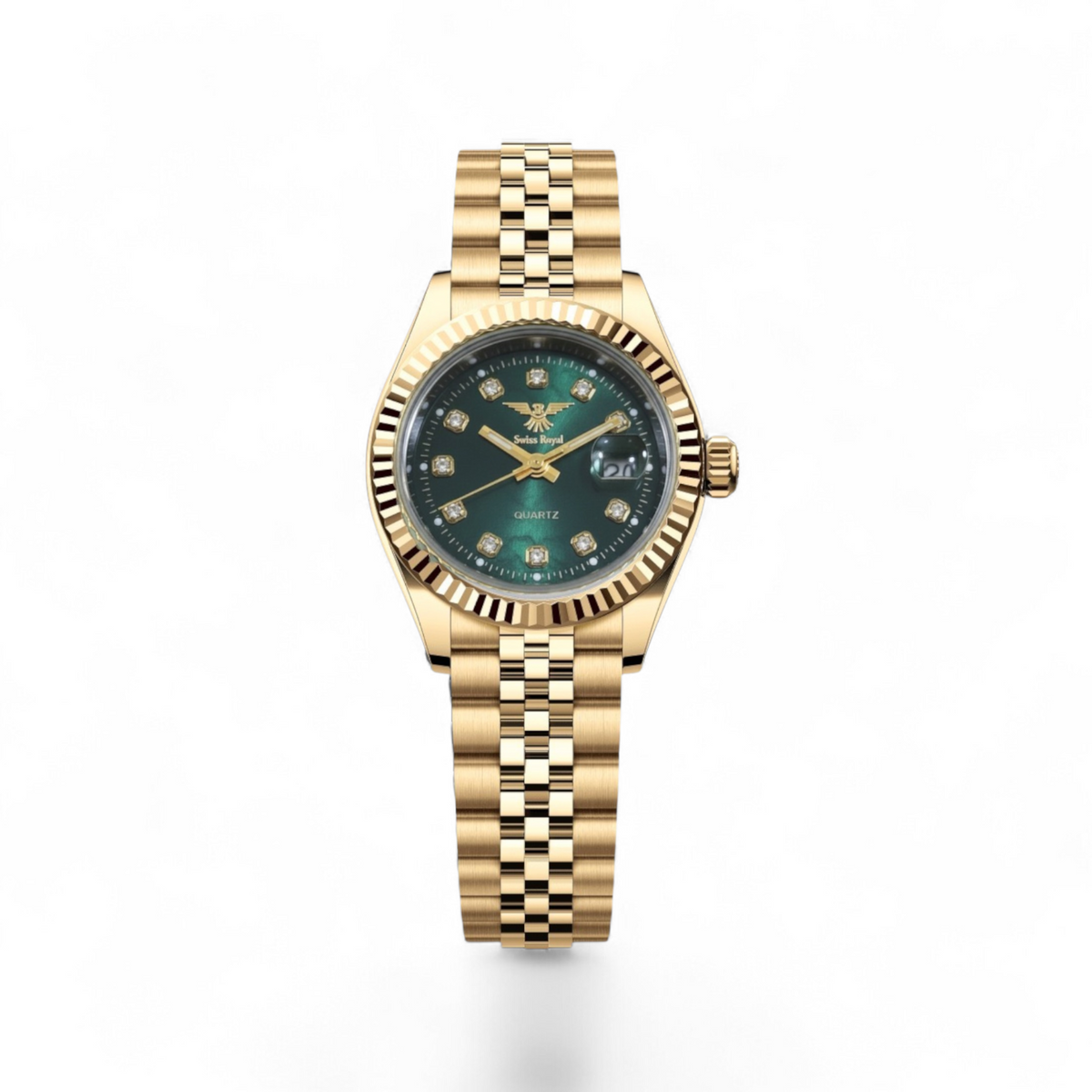 Gold Case With Pearl Green Dial Women