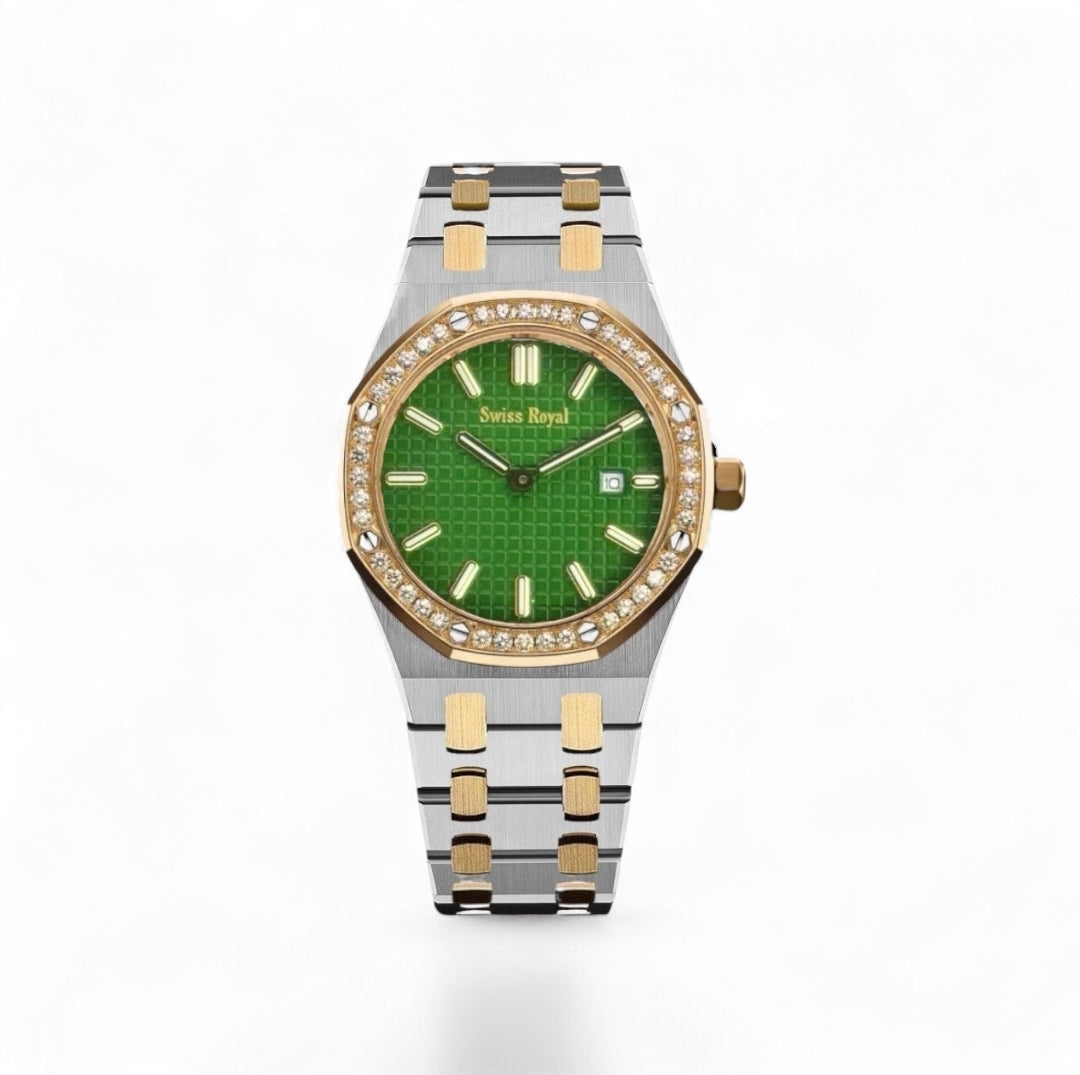Signature - Silver Gold With Green Dial