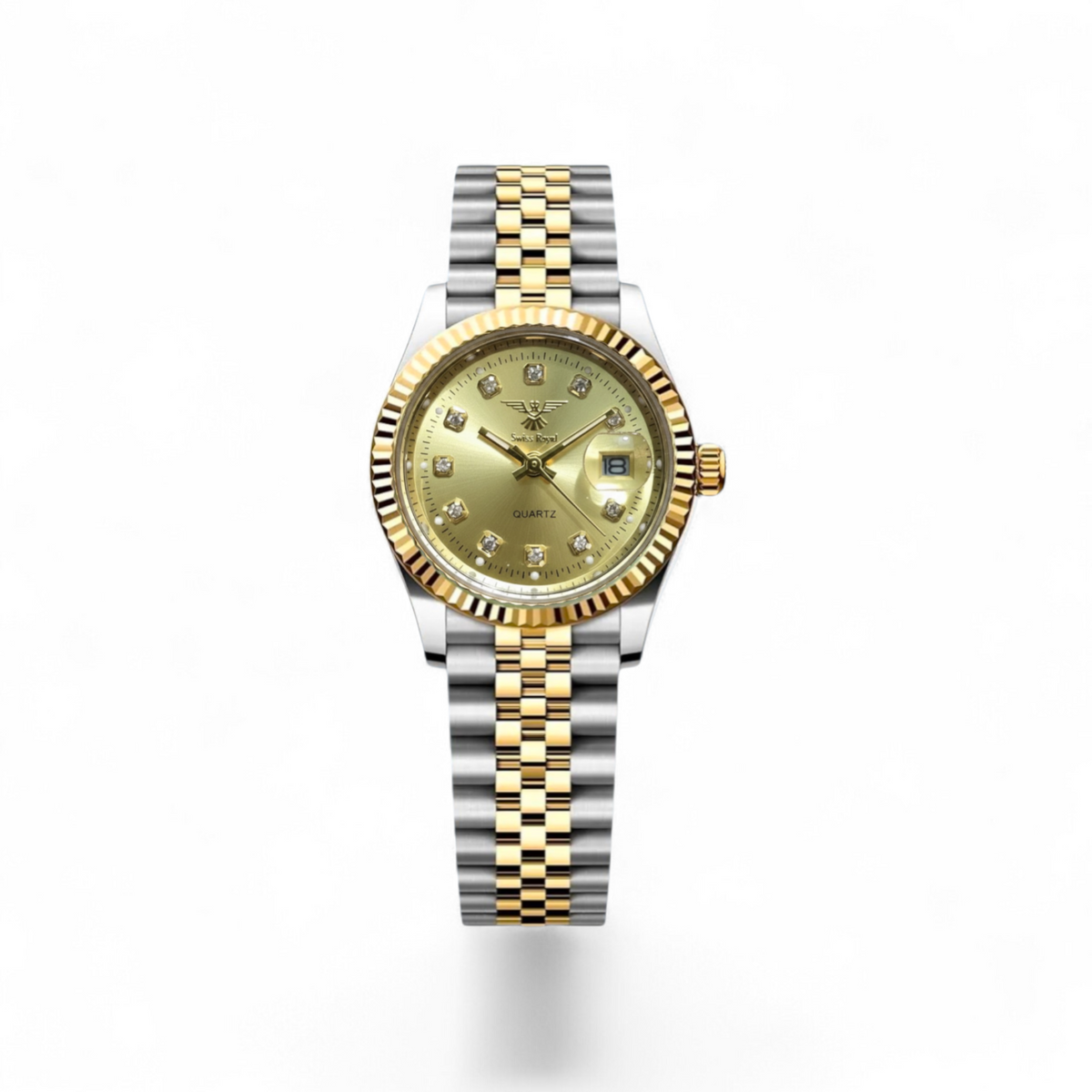 Sliver Gold Case With Gold Dial Women