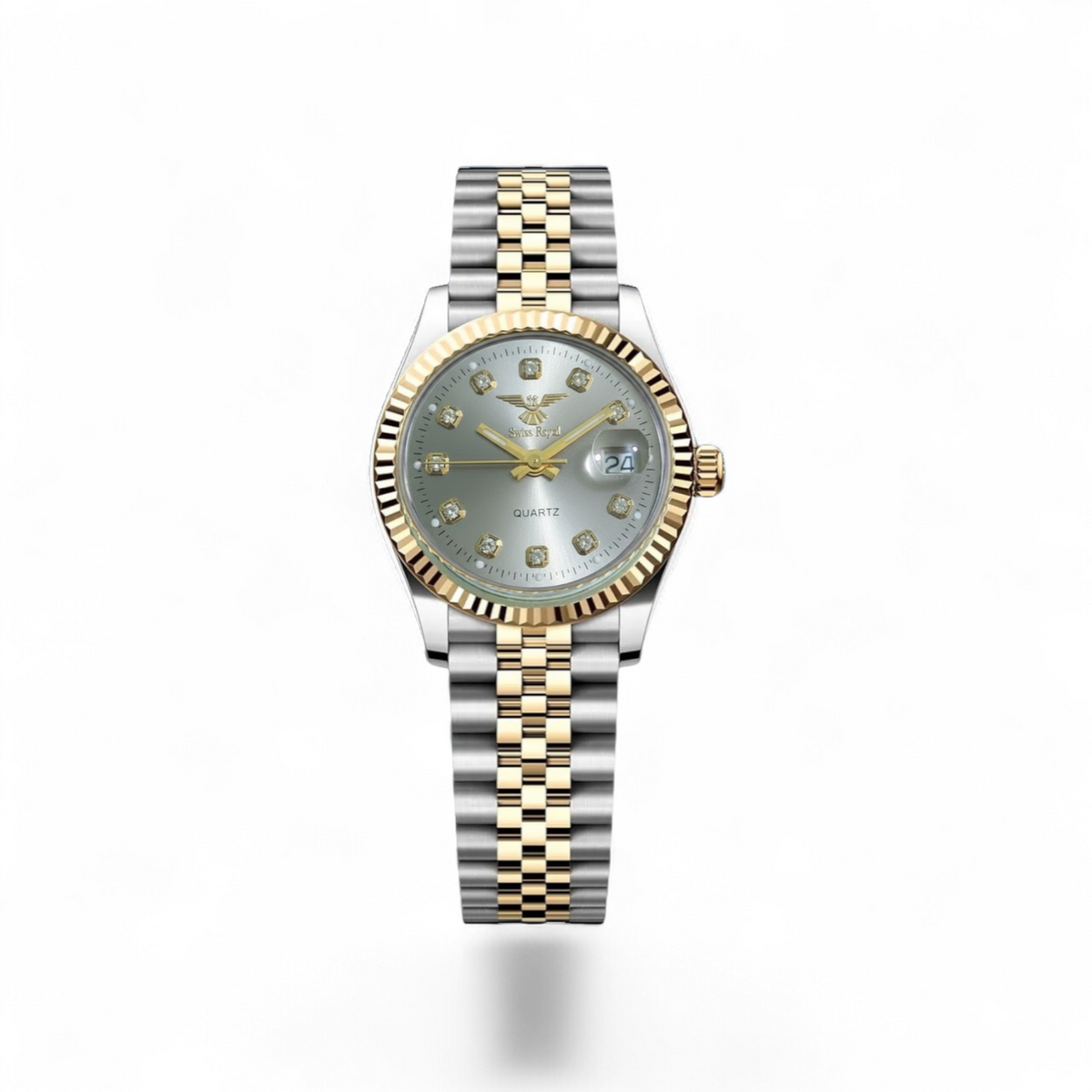 Sliver Gold Case With Grey Dial Women