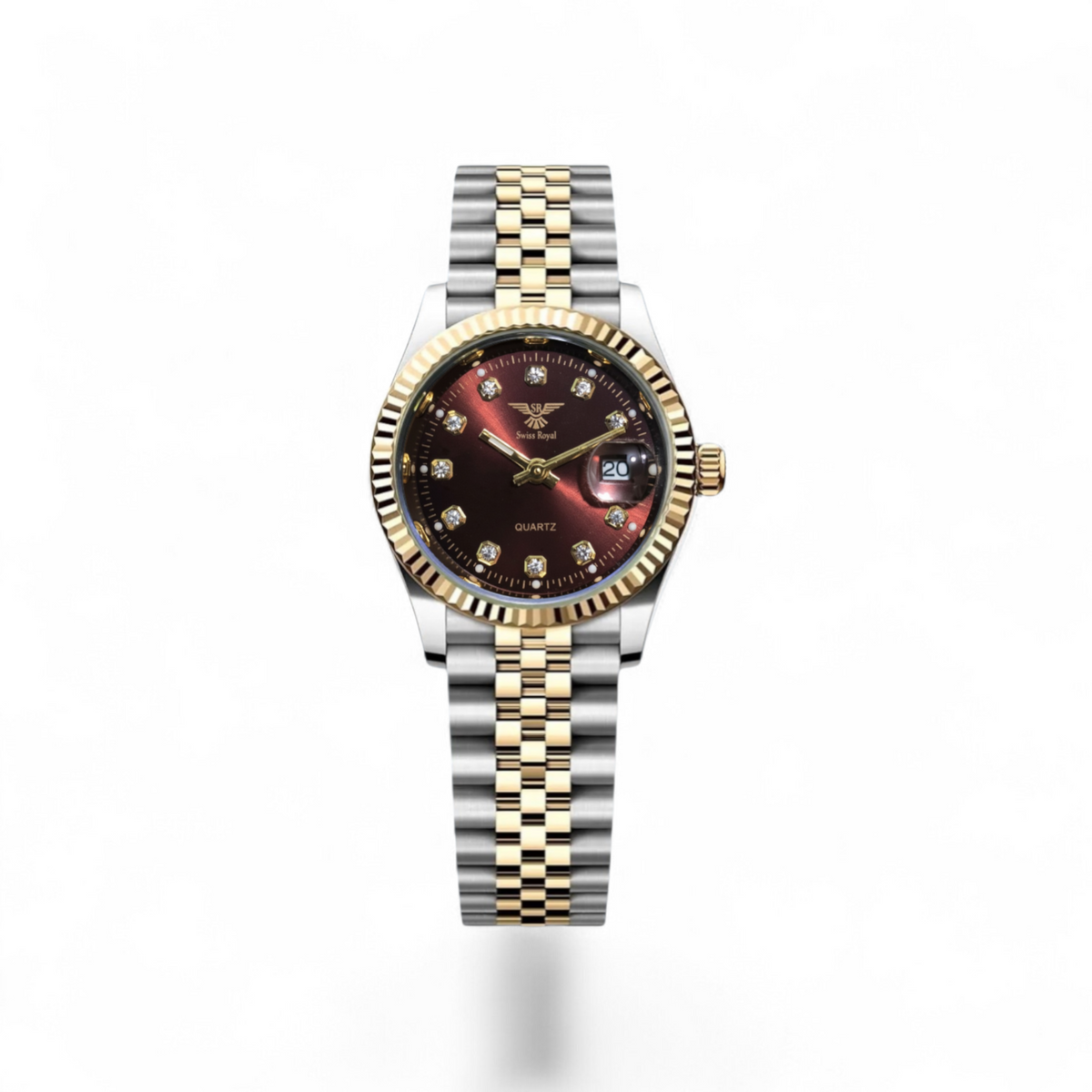 Sliver Gold Case With Brown Dial Women