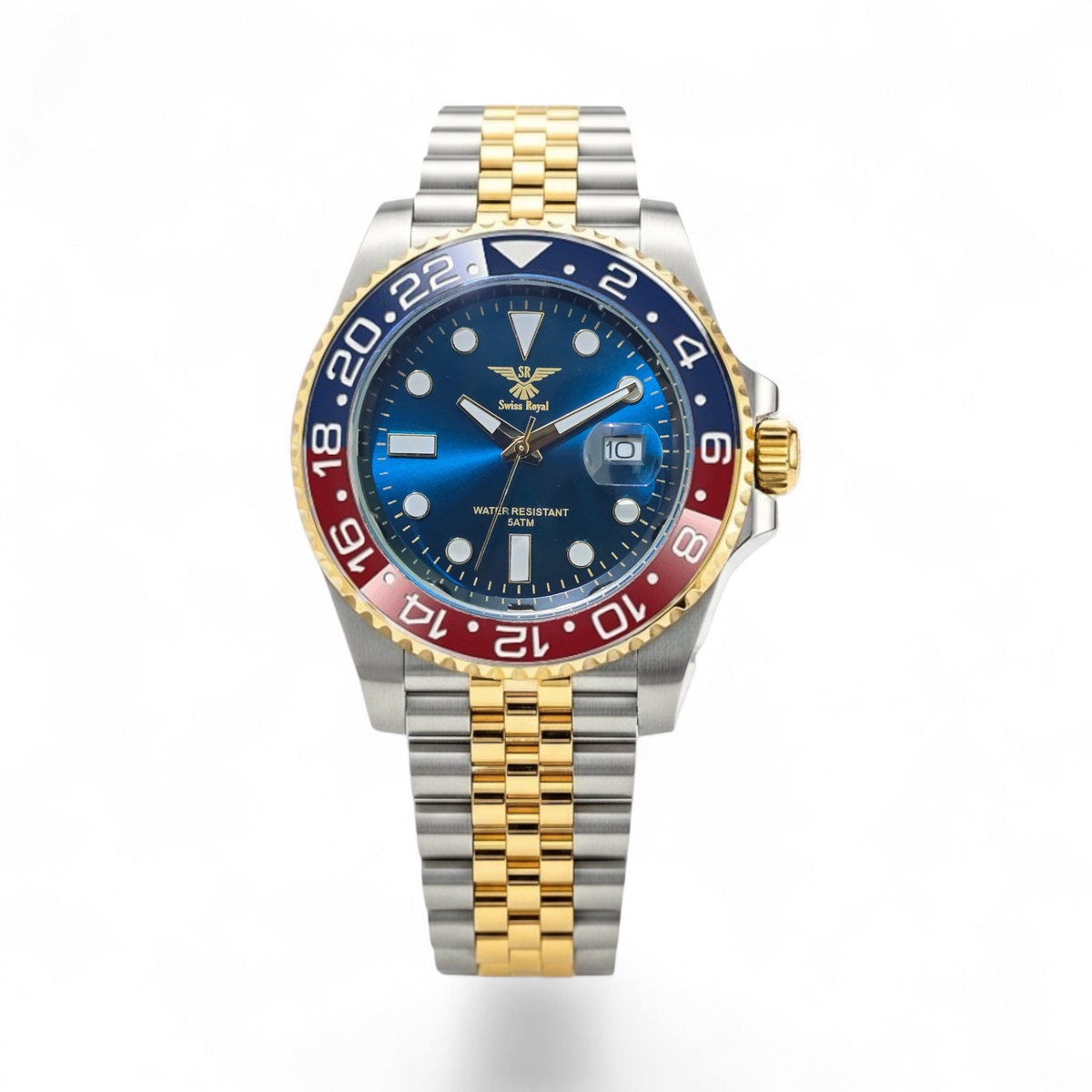 GMT - Silver Gold Case with Blue Dial
