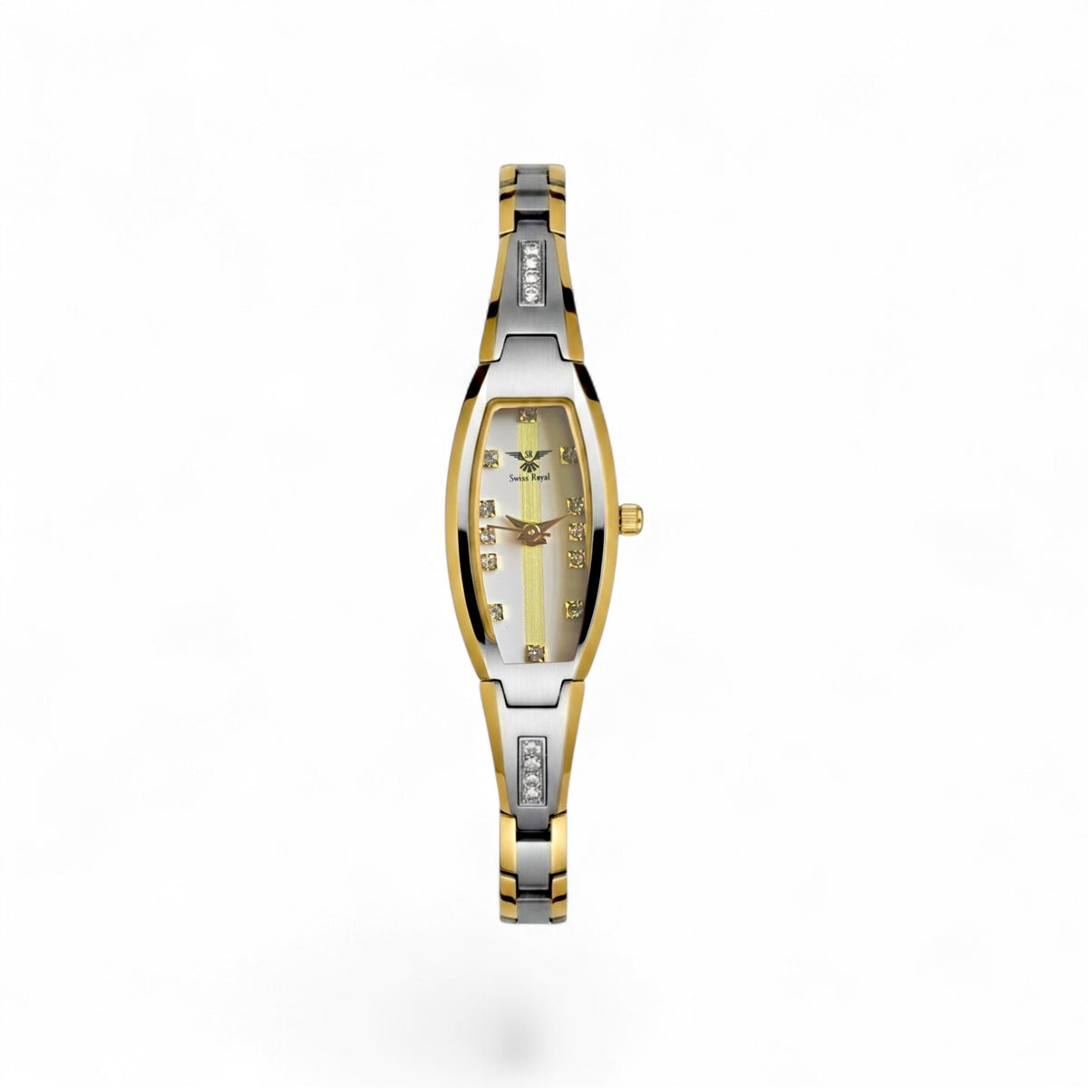 Ceramic Tungstone - Silver Gold with White Dial