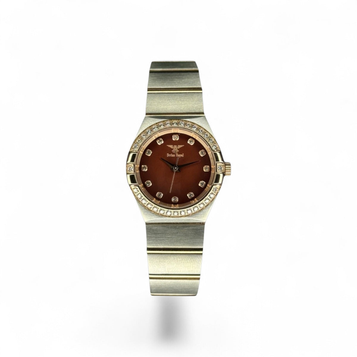 Galaxy - Silver Rose Gold Case With Brown Dial